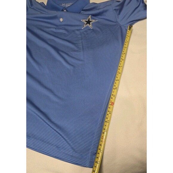 Dallas Cowboys Authentic Men’s Polo Shirt L Blue Pinstripe Embroidered Star NFL - Picture 8 of 10